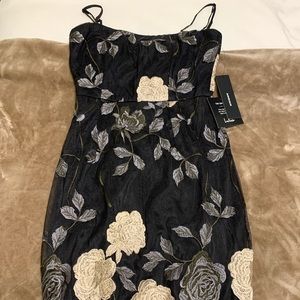 Lulus Black Floral Embroidered Bodycon Dress